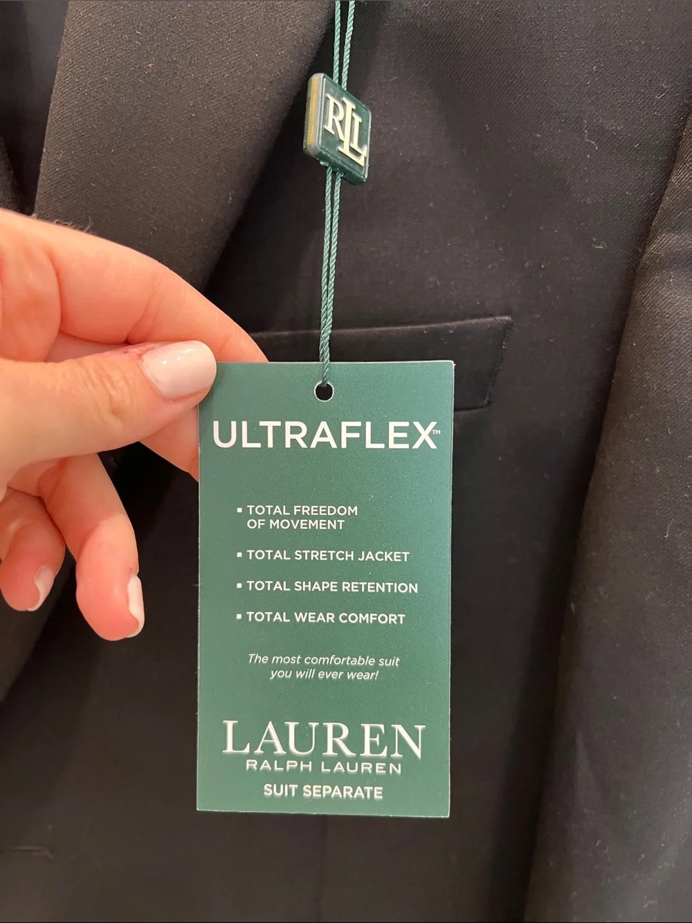 Lauren Ralph Lauren Black Men's Blazer Ultraflex Notch Lapel